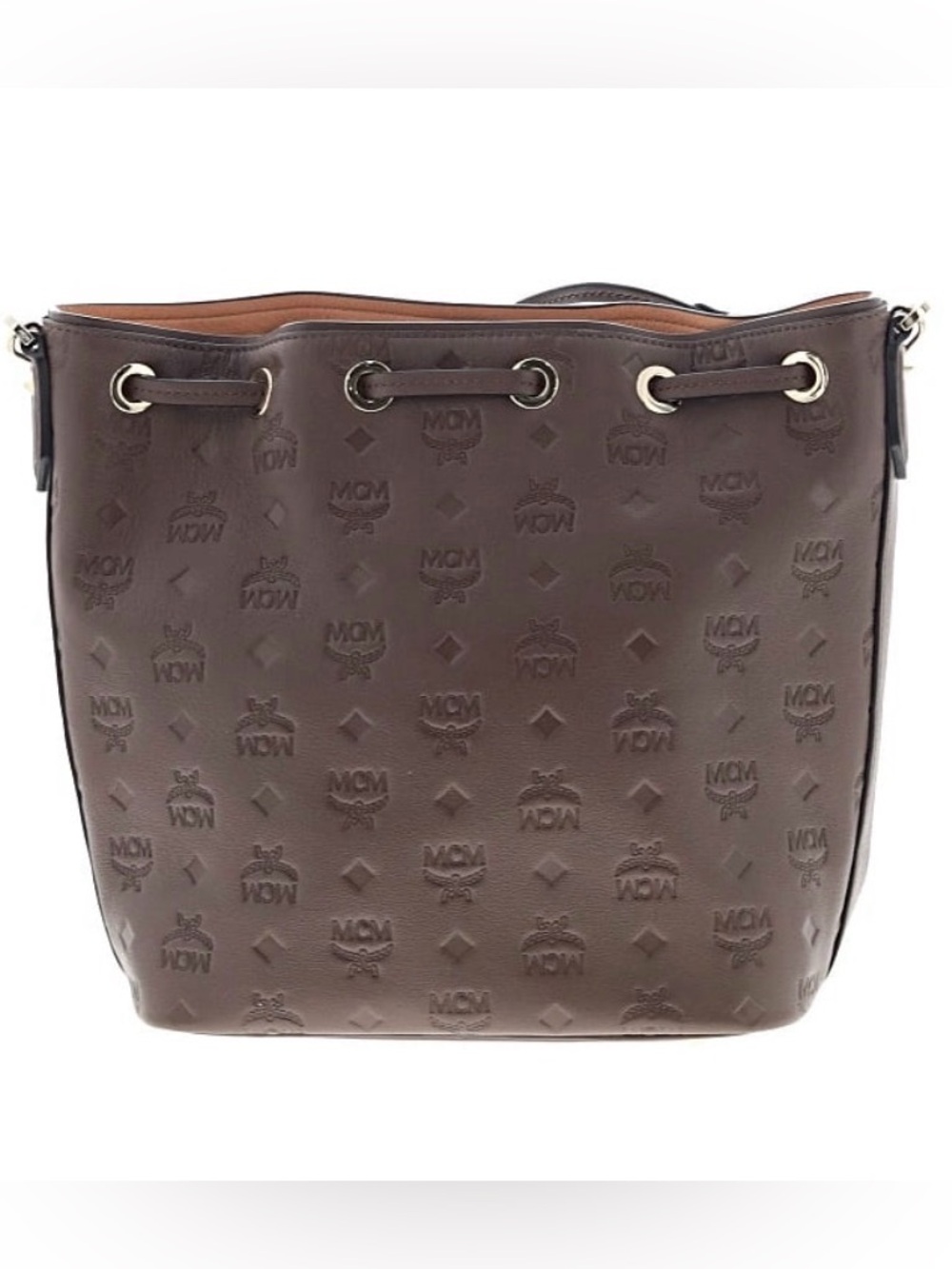 🔥MCM 🔥Brown 🔥Monogram 🔥Drawstring🔥 Tote with Shoulder Strap🔥 - Picture 4 of 13